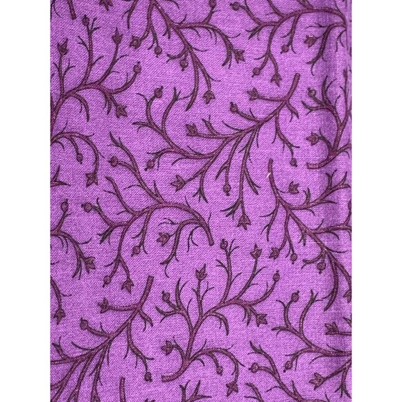 Purple Floral Cotton Fabric 1 Yard 18" Material Quilting Sewing - Picture 3 of 6